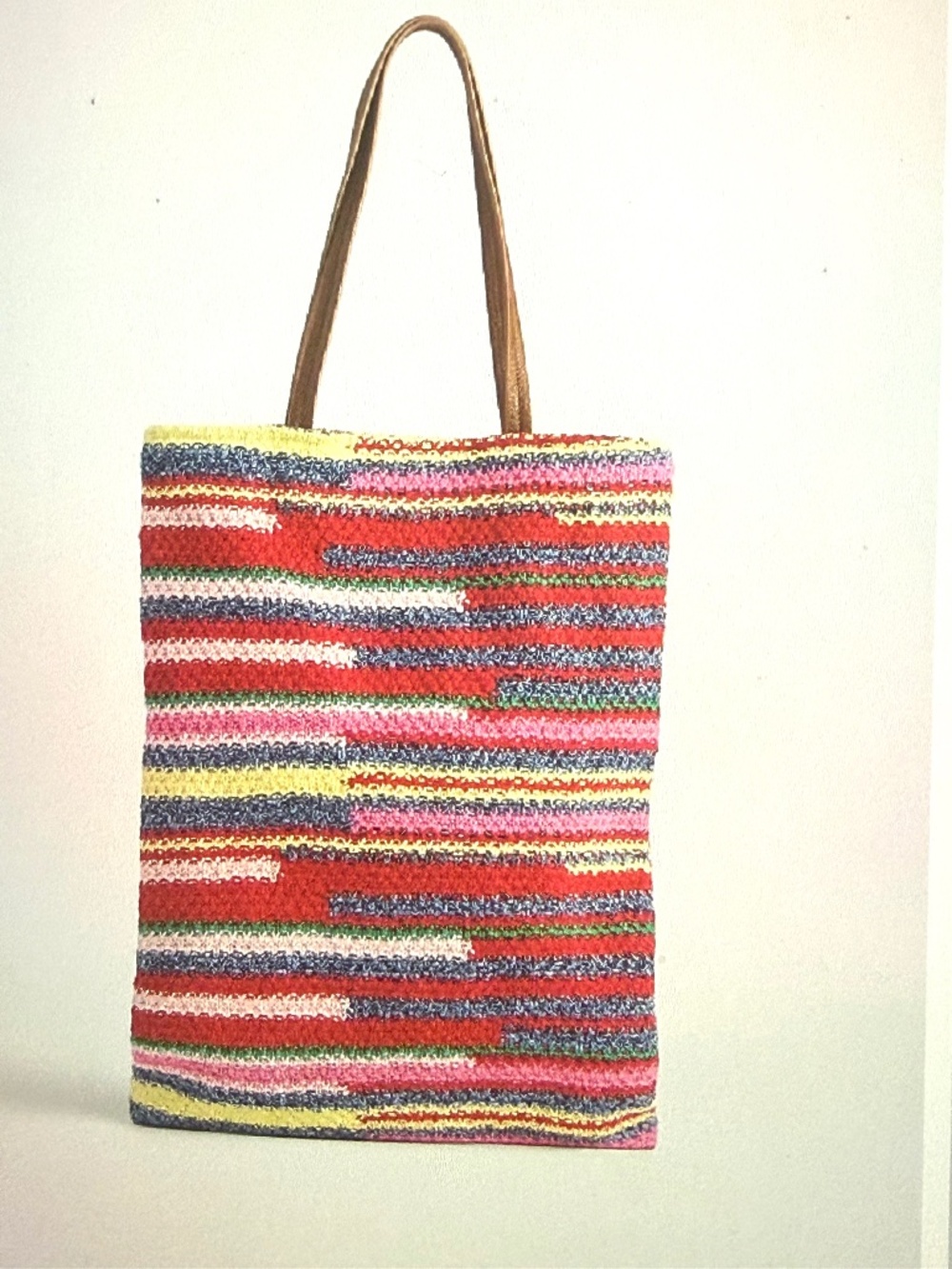 GAP,  Crochet Tote Bag ,  Color Rainbow Stripe ,Size 12"L X16"H